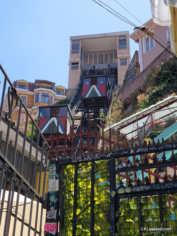 Looking up at the funicular
